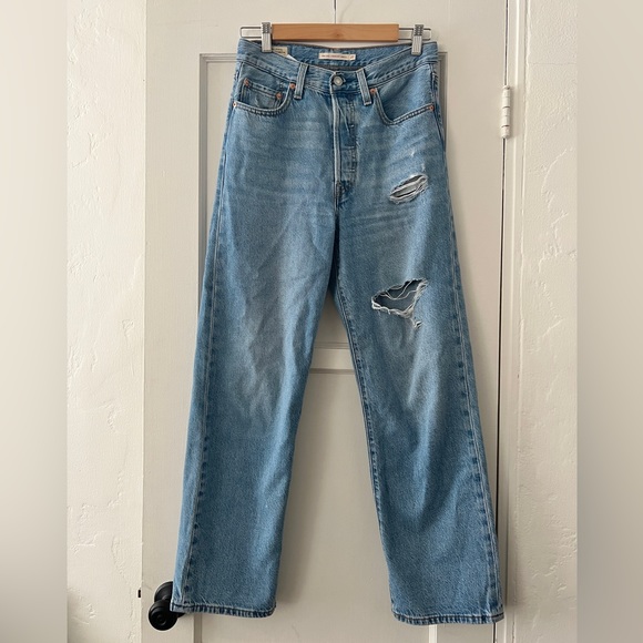 NWOT Levi’s Premium Ribcage Straight ankle denim high rise jeans 27w 29l light - Picture 1 of 13